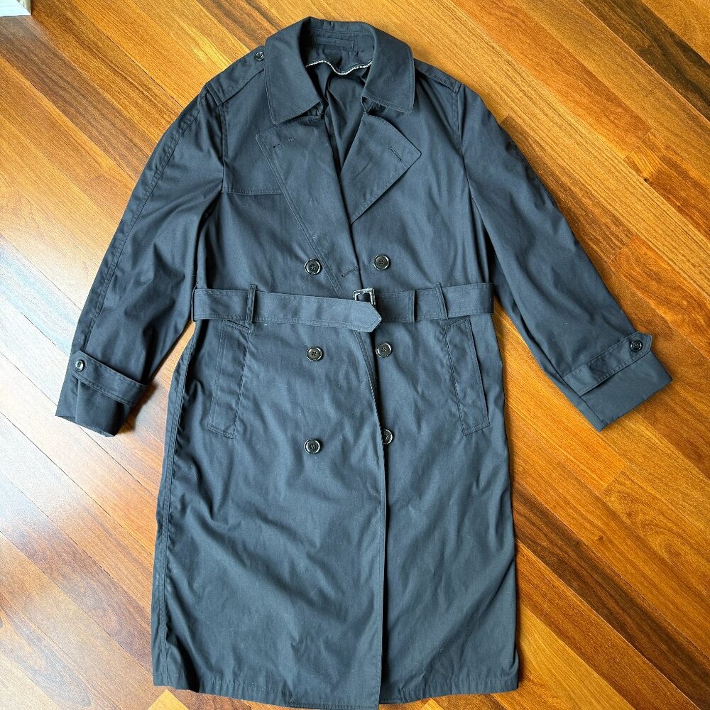 Defense Logistics Agency Black Sz 36R Trench Coat